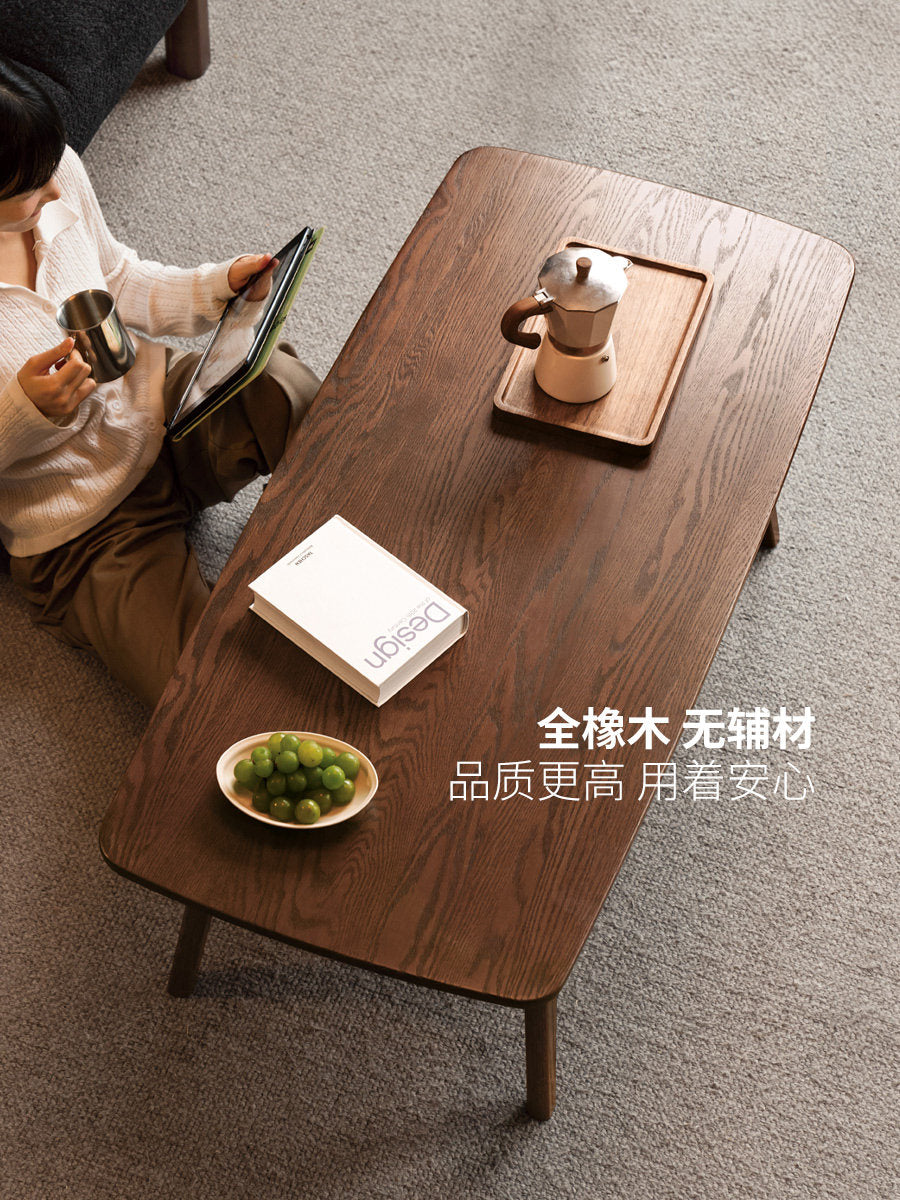实木茶几北欧橡木咖啡桌简约茶桌小户型客厅原木家具